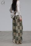 Mutedance 23 Spring/Summer Plaid Print Casual Pants MD-MD23SS51-HUARAN Flower Dye